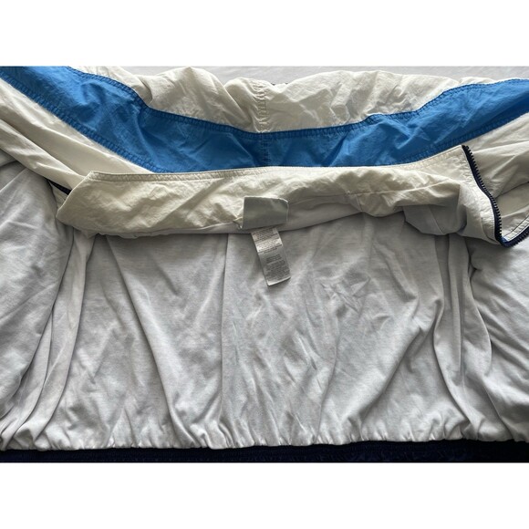 Vintage Adidas Windbreaker Jacket Mens XL White Blue Striped Y2K Zip Up Nylon - Picture 9 of 10